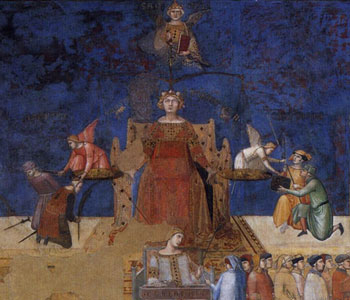 Justice by Lorenzetti, 14th C. fresco in Siena