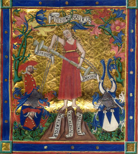Temperance as depicted in ann illuminated manuscript of Plutarch's works
