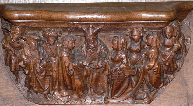 Woodcarving of wedding