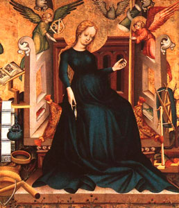 Virgin at Spinning Wheel
