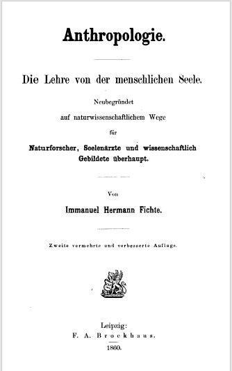 IH Fichte's book Anthropology