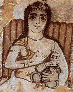 Isis and harpocrates, Roman form, calling to mind the Madonna and Child