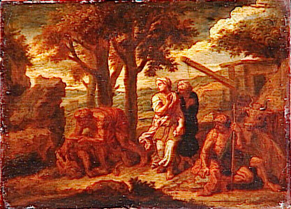 Samson removing honey through the Lion's mouth