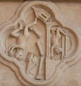 Amiens Cathedral quadrefoil Escape to Egypt, fall of idols Infancy Gospel of Pseudo-Matthew